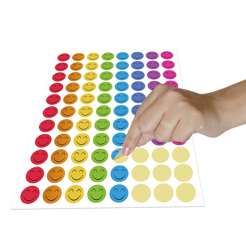 SpriteGru Happy Face Stickers Mega Bundle 5280 PCS in 8 Colors for Reward Behavior Chart 3/8 inch - Image 4